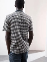 Pure Supima Cotton Geometric Polo Shirt  Adomoo
